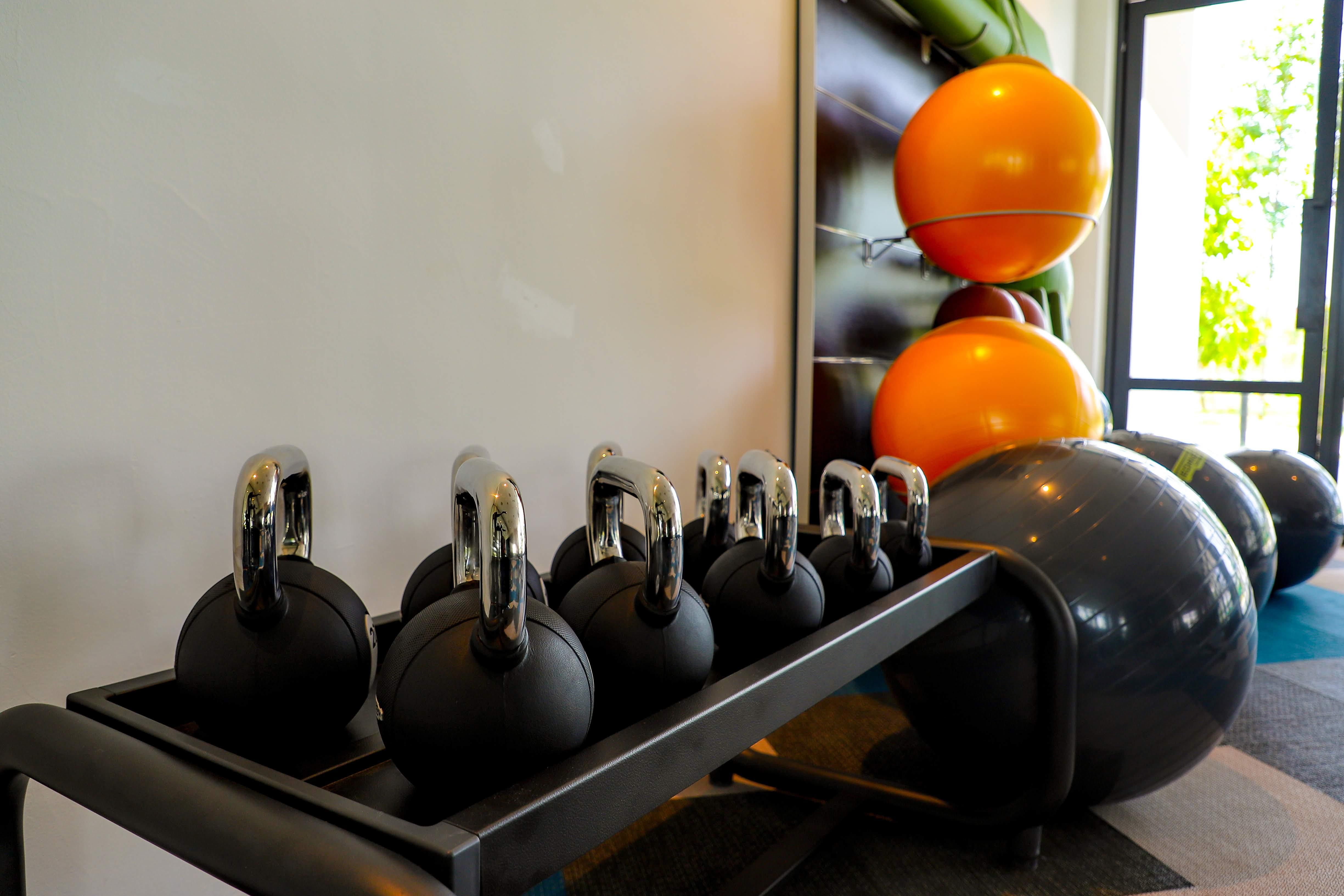 Hard Rock Hotel Desaru Coast Buitenkant foto A rack of kettlebells